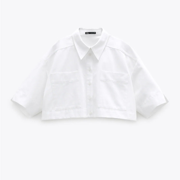 Zara | Tops | Zara Cropped Shirt With 